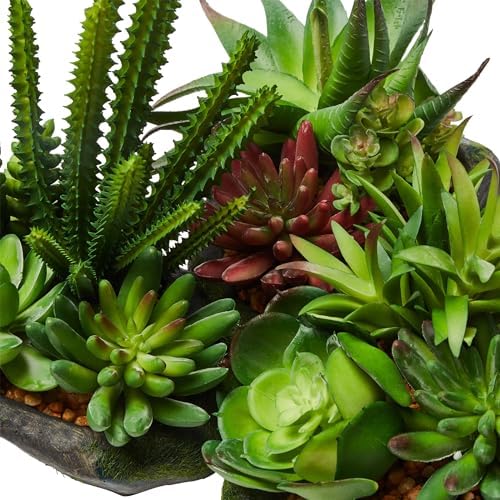 Pure Garden Artificial Succulent Plants 3-Piece Set
