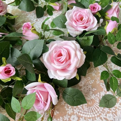 59FT Bendable Rose Garland for Home Decor Pink