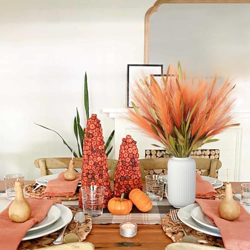 VirtuGro Fall Pampas Grass Decor 6pcs Burnt Orange