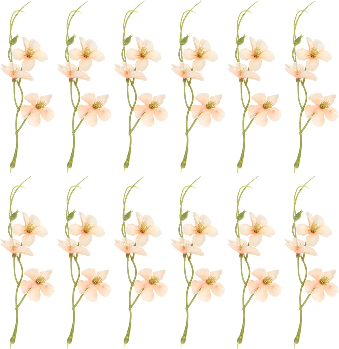 PATIKIL 12Pcs Artificial Orchid Flowers Floating Candle Centerpieces Champagne