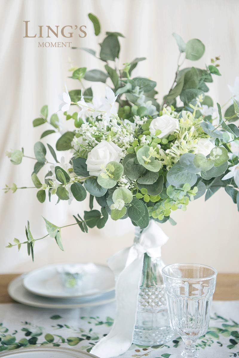 Lings Moment Artificial Eucalyptus Greenery 18Pcs Hanging Decor