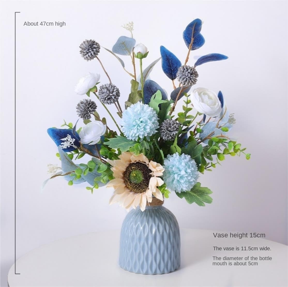 Artificial Flowers with Ceramic Vase for Home Decor