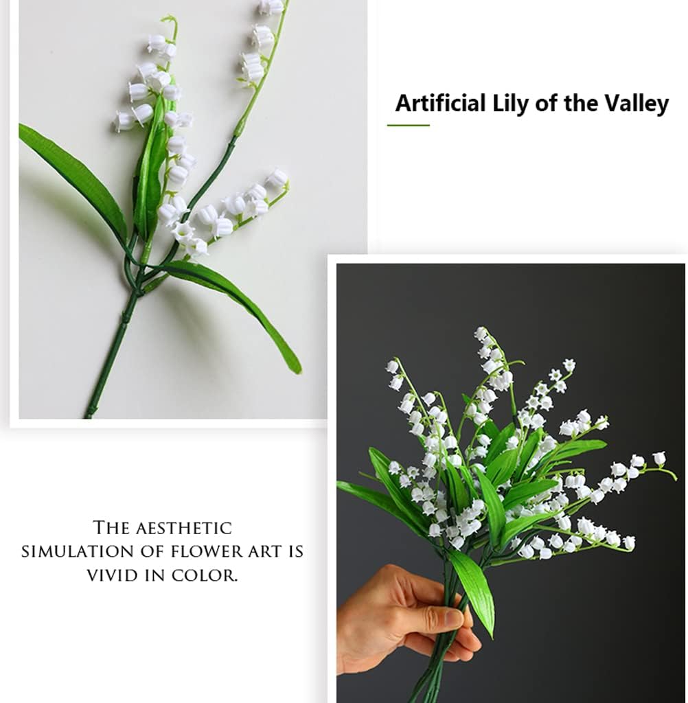 Artificial Lily of the Valley in Glass Vase Decor