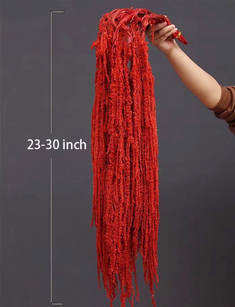 5 Piece Amaranthus Flower Dried Hanging Wedding Decor Red