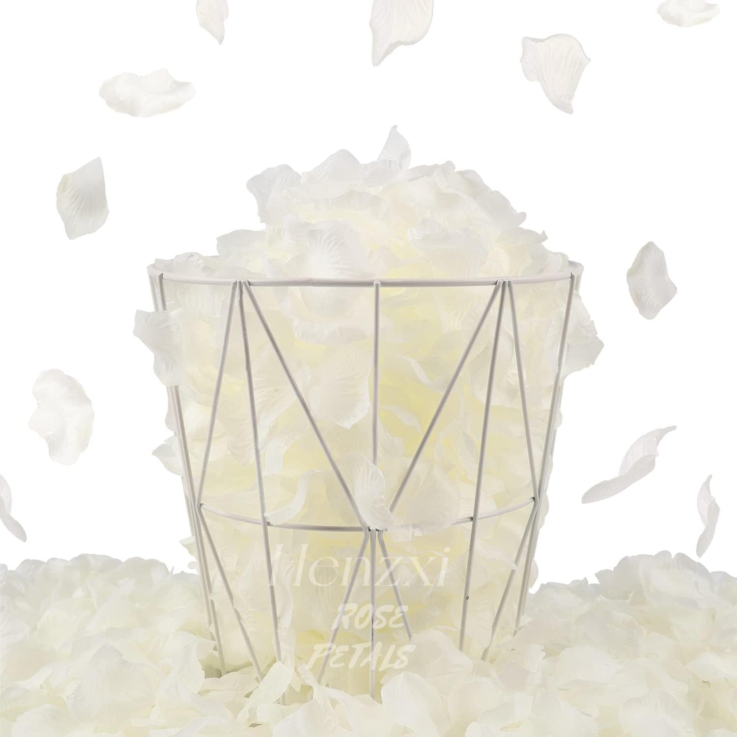 Henzxi 1000 Pcs Artificial Rose Petals Ivory