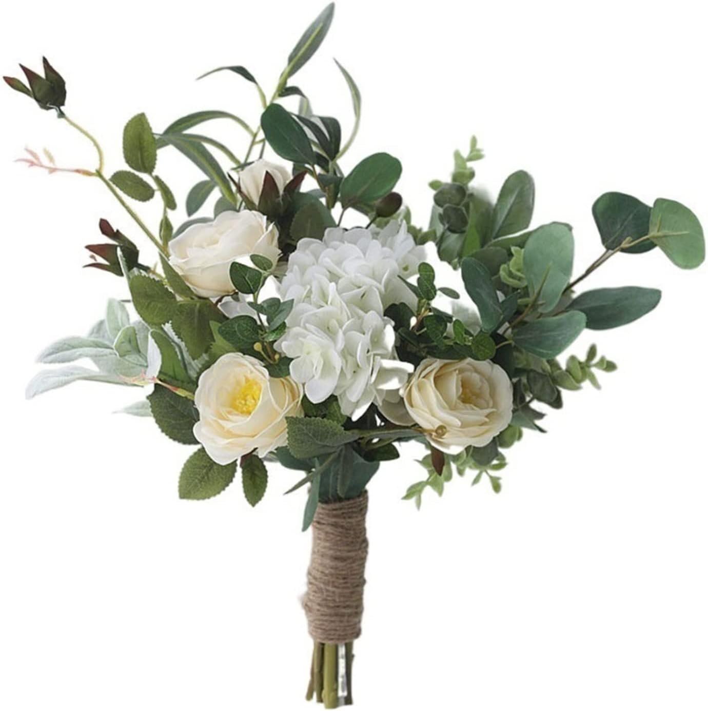 Artificial Flowers with Pots White Bridal Bouquet Decor