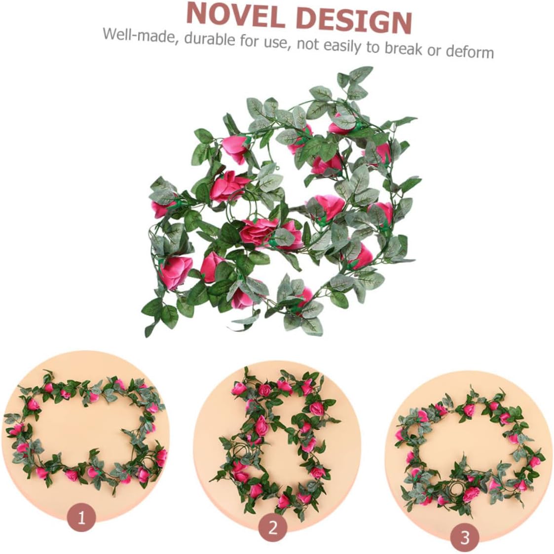 2pcs Artificial Rose Hanging Decor for Valentines Day