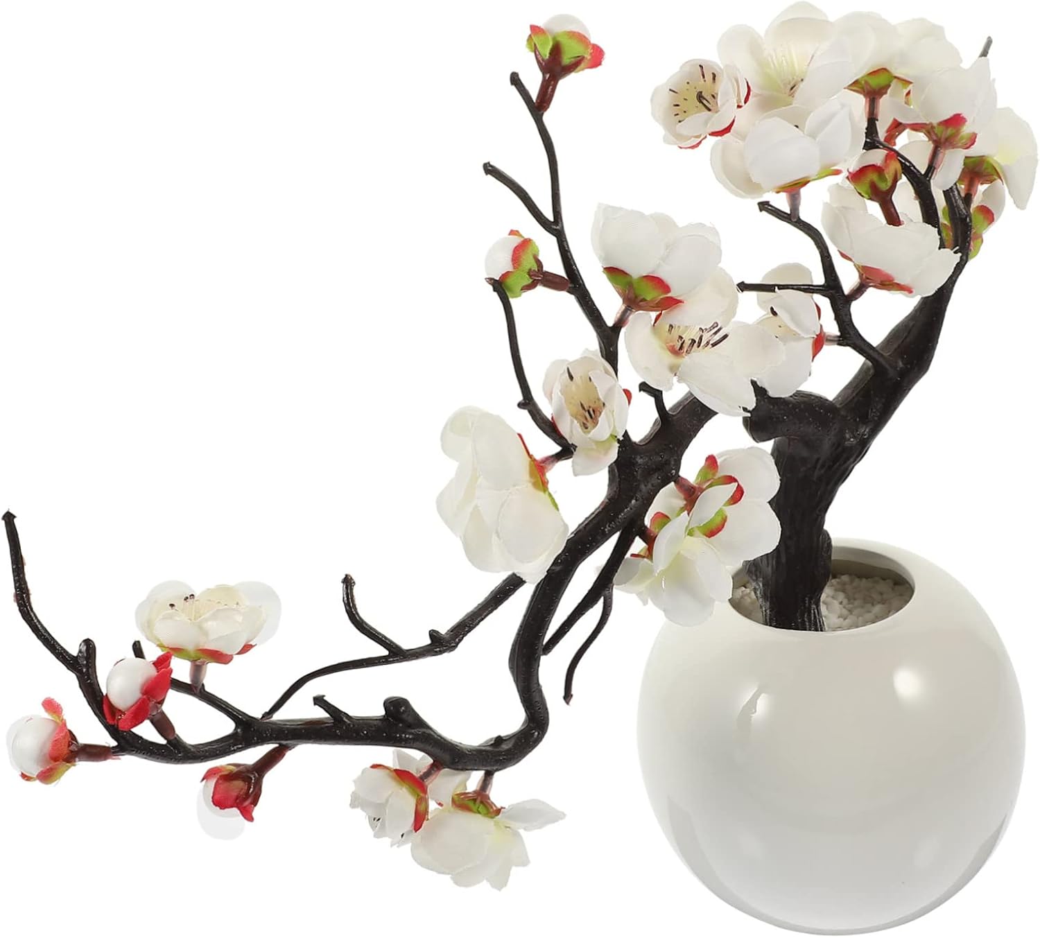 Artificial Plum Potted Plant 33X30CM White