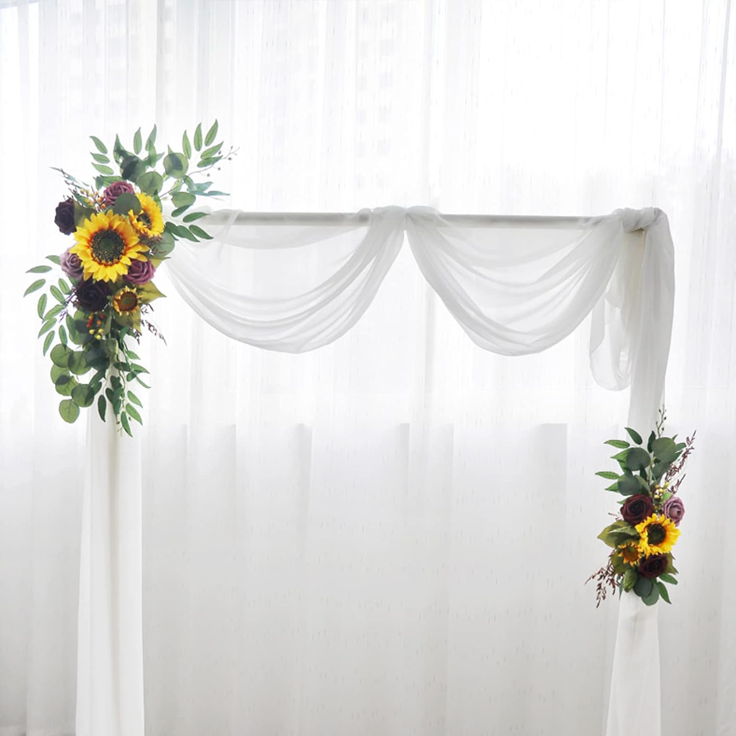 SYNYEY RTWAY Artificial Sunflower Rose Wedding Arch Decor
