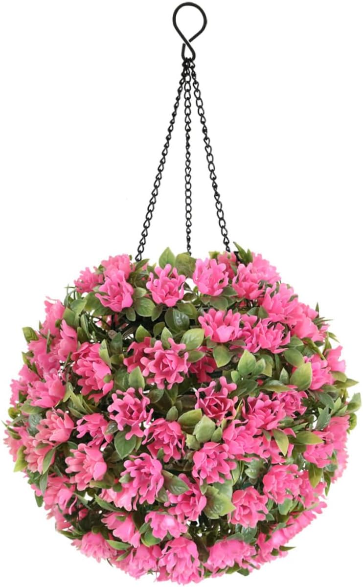 Solar Lighted Topiary Flower Ball for Outdoor Decor