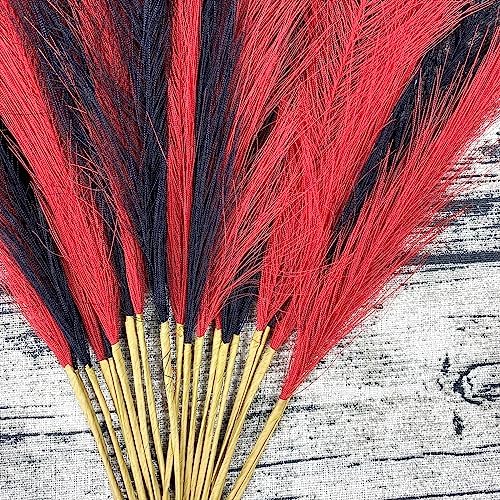 Boho Faux Pampas Grass Decor 177 Inches Red Black