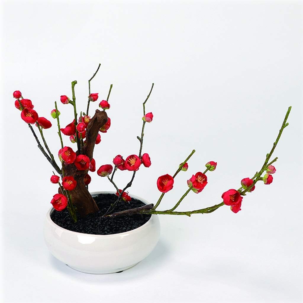LMJYU Artificial Plum Blossoms 3PCS Vivid Bloom Simplicity Bonsai Display