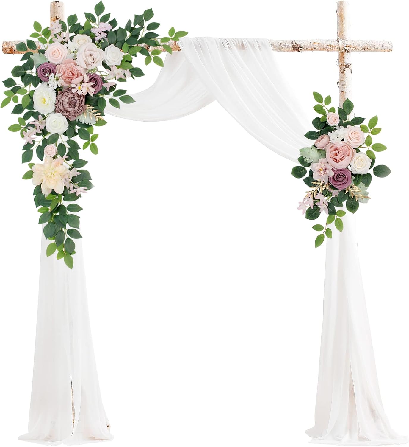 BASIMAN Arch Flowers with Drapes Kit for Wedding Decor