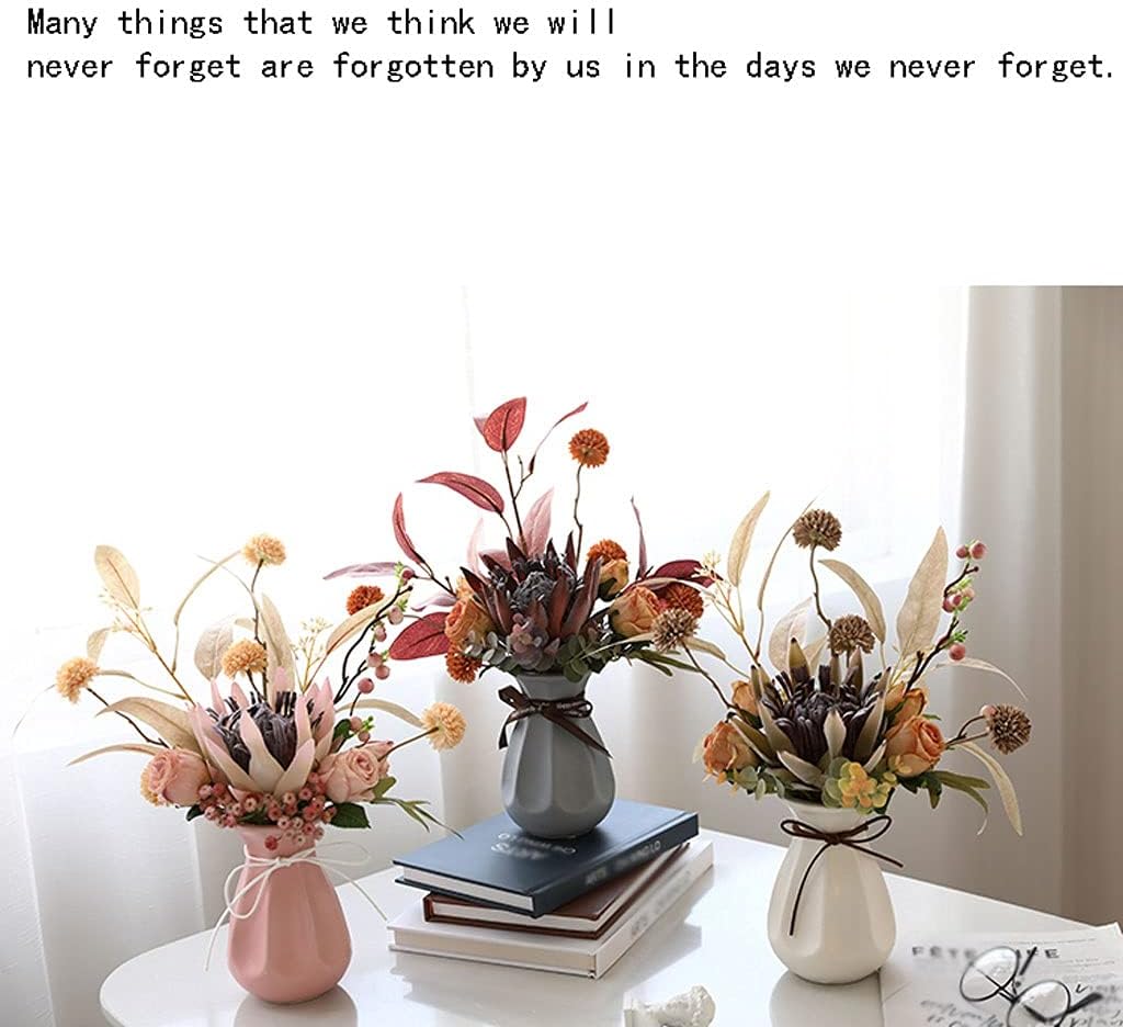 Artificial Flowers Ceramic Vase Decor for Home Living Room