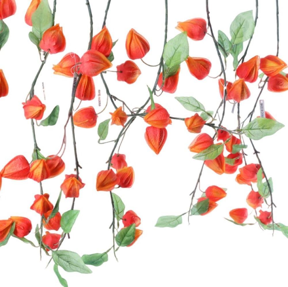 Corkwaw Artificial Plant Lantern Flowers 3425 Inch Orange Red