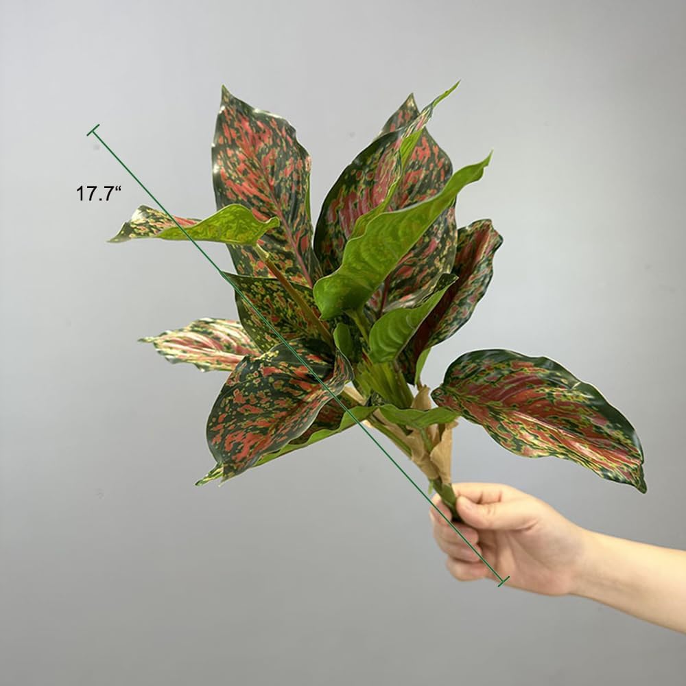 Shirfloral 2 Pcs Artificial Variegated Pink Tradescantia Plants