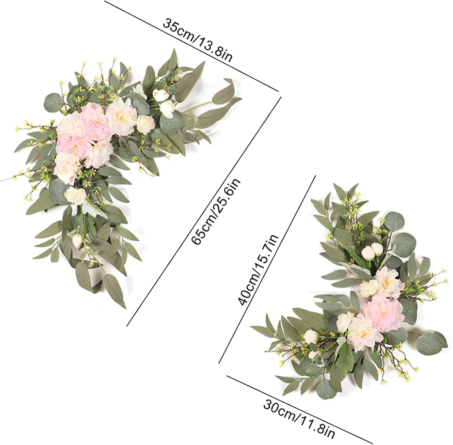 DULRLLY 2Pcs Artificial Wedding Arch Flowers Kit