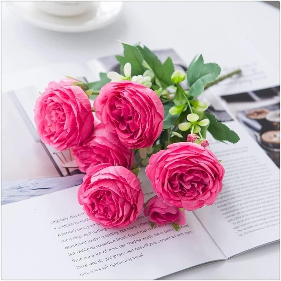 White Roses Artificial Flowers Silk Peonies Wedding Home Decor