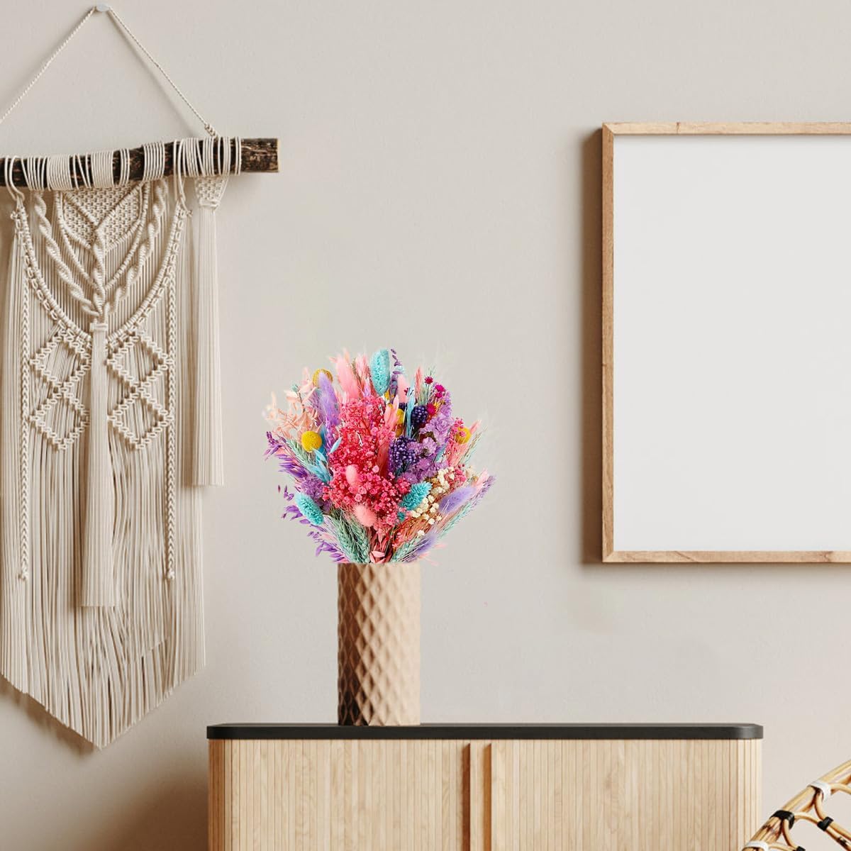 Wnvivi Pampas Grass Flower Bouquet 17 Inch Boho Centerpiece