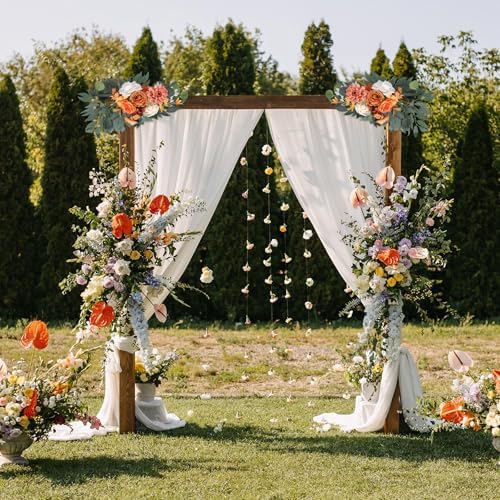 PATIKIL Wedding Arch Flowers 2Pcs Wine Dark Rose