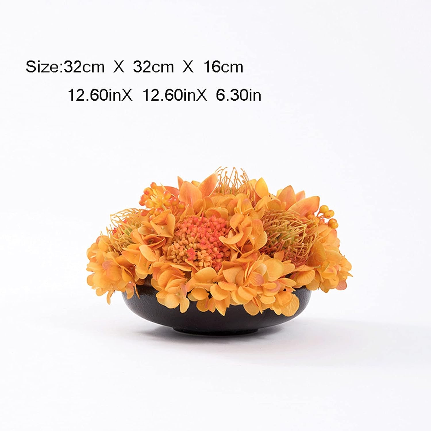Orange Artificial Bonsai with Black Vase Farmhouse Decor
