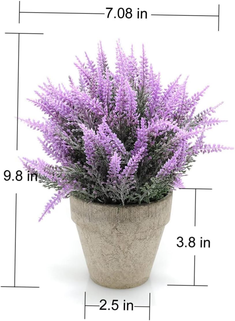 Artificial Lavender Arrangements in Pots for Home Office Garden