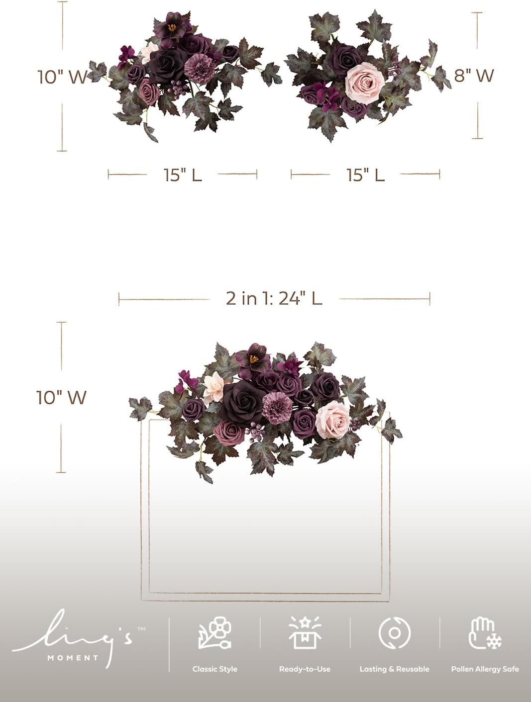 Lings Moment Artificial Flower Swag Arch for Wedding Ceremony