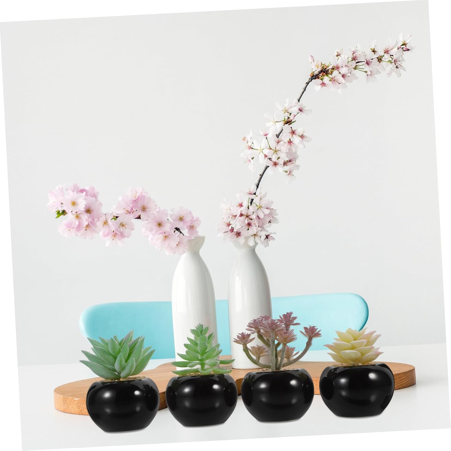 4pcs Artificial Potted Bonsai Plants Home Decor