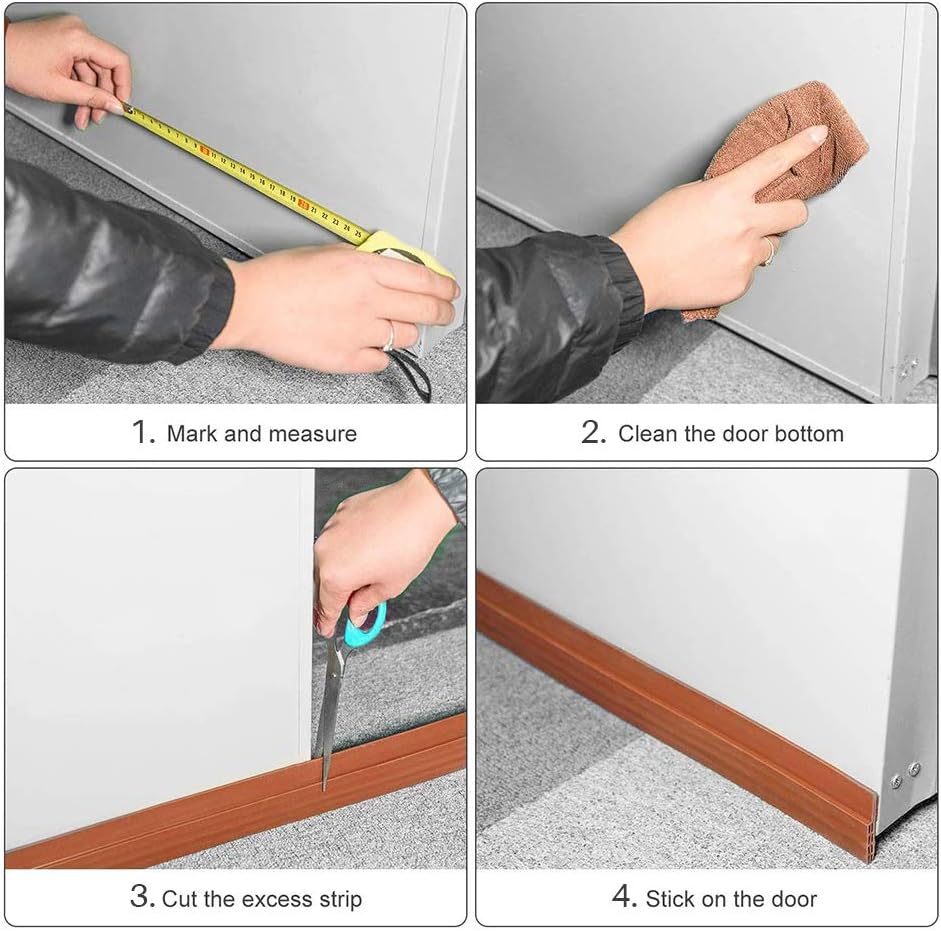 YEmirth 2 Pack Door Draft Stopper Brown 2in39in