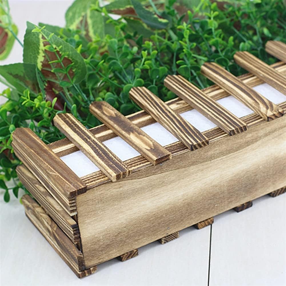 Artificial Potted Plants in Rectangular Wooden Planter Box