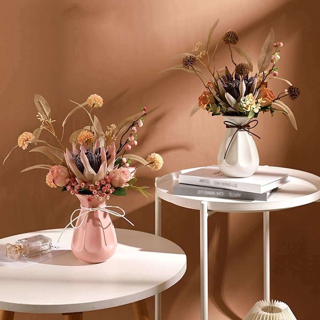 Artificial Flowers Ceramic Vase Decor for Home Living Room