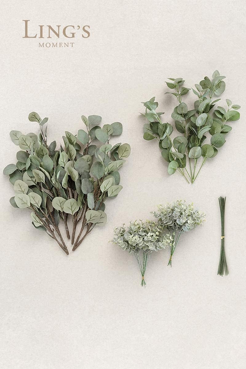 Lings Moment Artificial Eucalyptus Greenery 18Pcs Hanging Decor