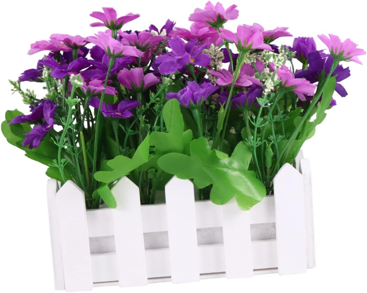 Lifelike Artificial Daisy Flower Vase Purple 16X85CM