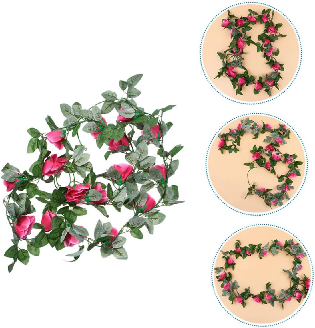 2pcs Artificial Rose Hanging Decor for Valentines Day