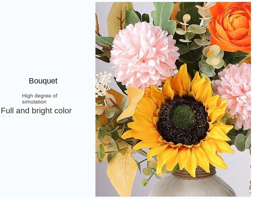Artificial Flowers with Ceramic Vase for Home Decor