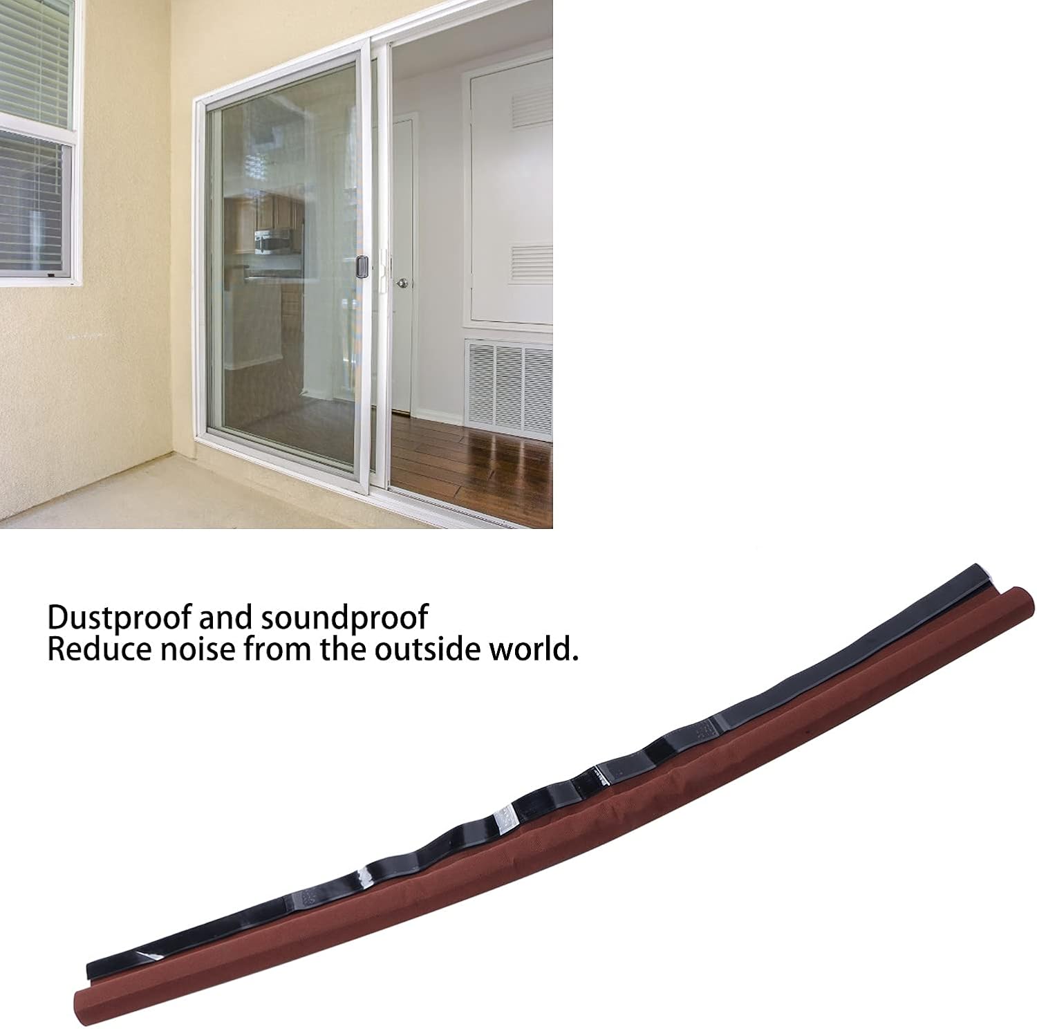 plplaaobo Door Sealing Strip Brown Foam Draft Stopper with Hook and Loop