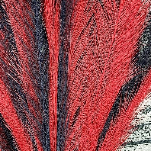 Boho Faux Pampas Grass Decor 177 Inches Red Black