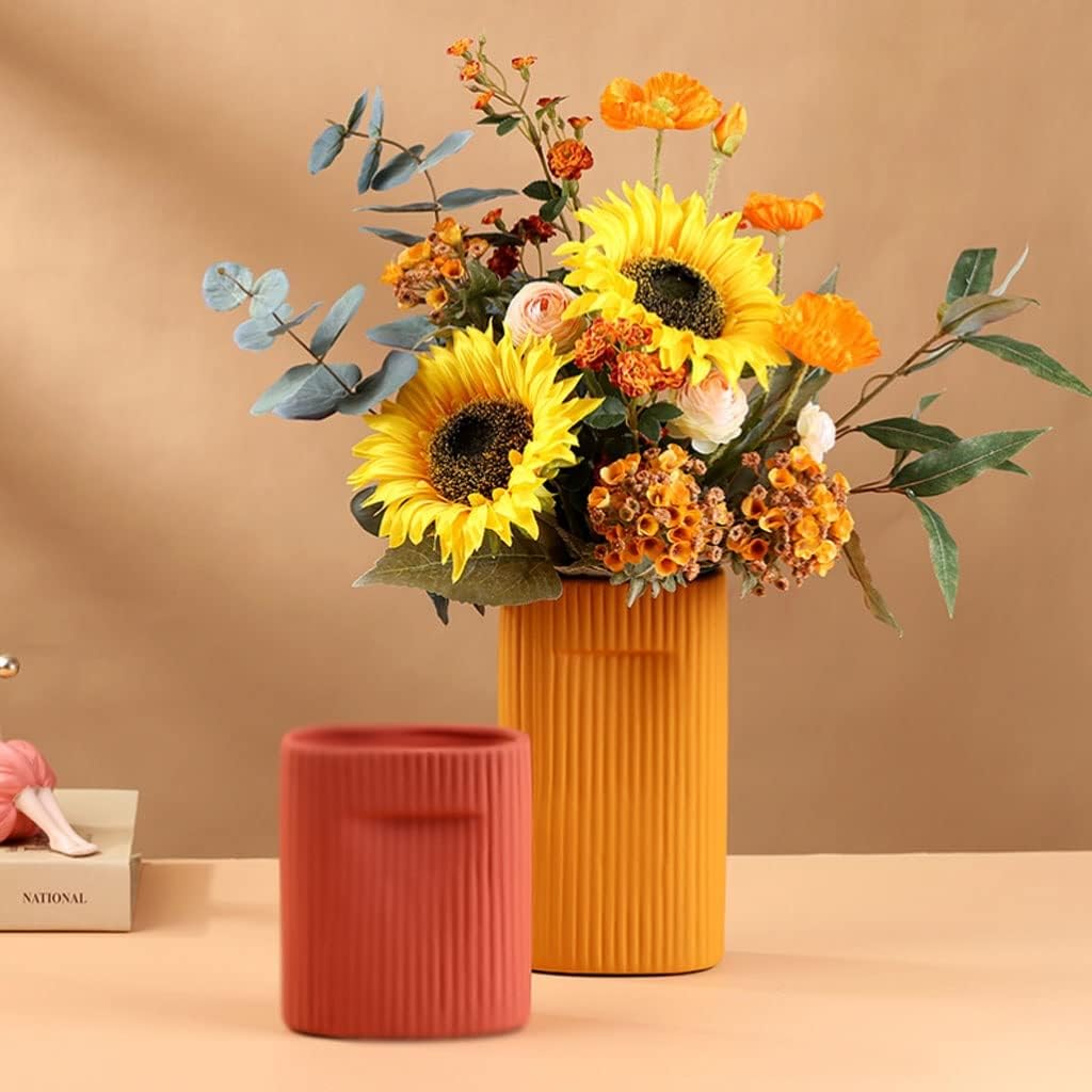 Artificial Sunflower with Ceramic Vase for Home Decor