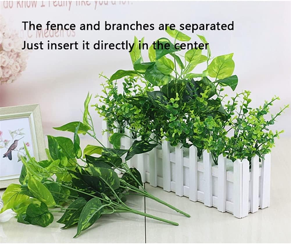 Artificial Potted Plants in Rectangular Wooden Planter Box