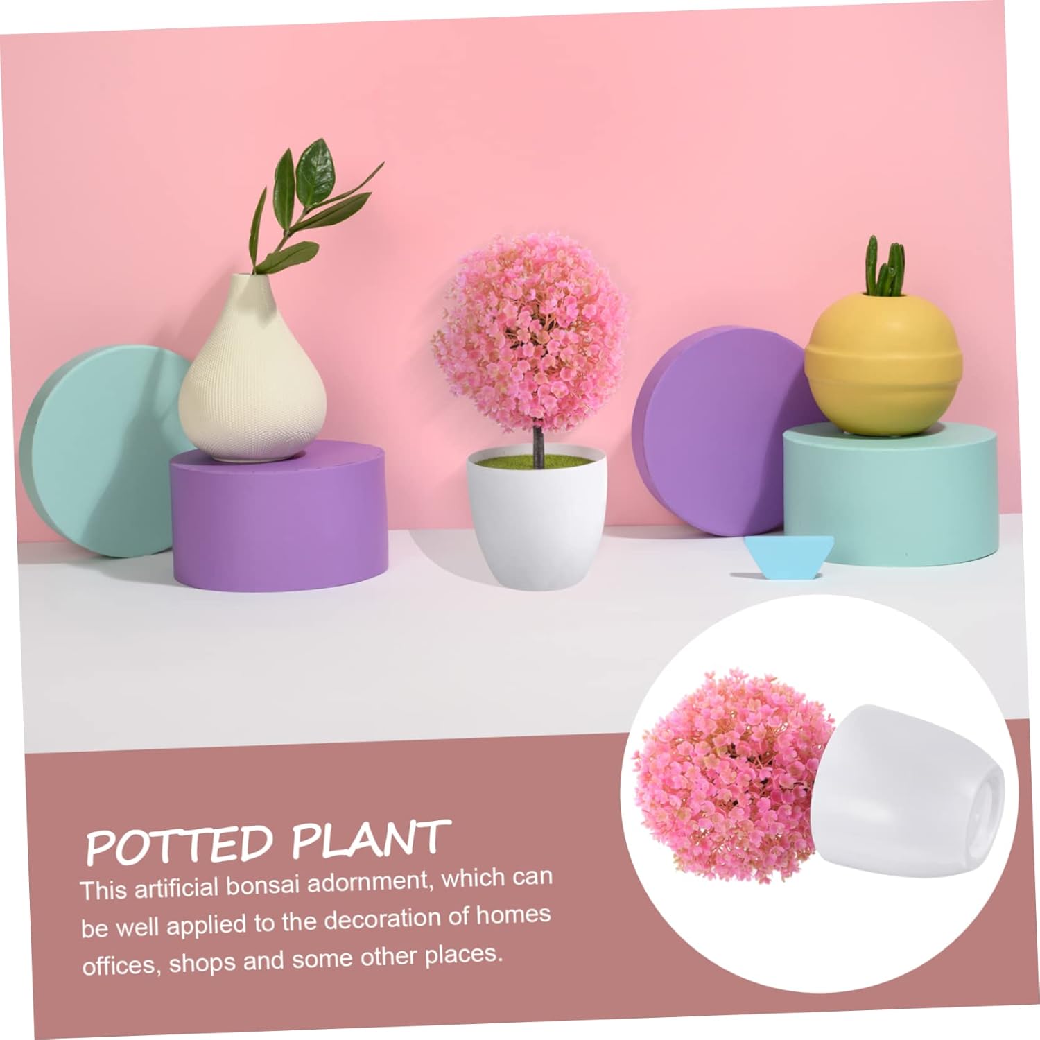 2Pcs Artificial Topiary Ball Trees for Home Decor