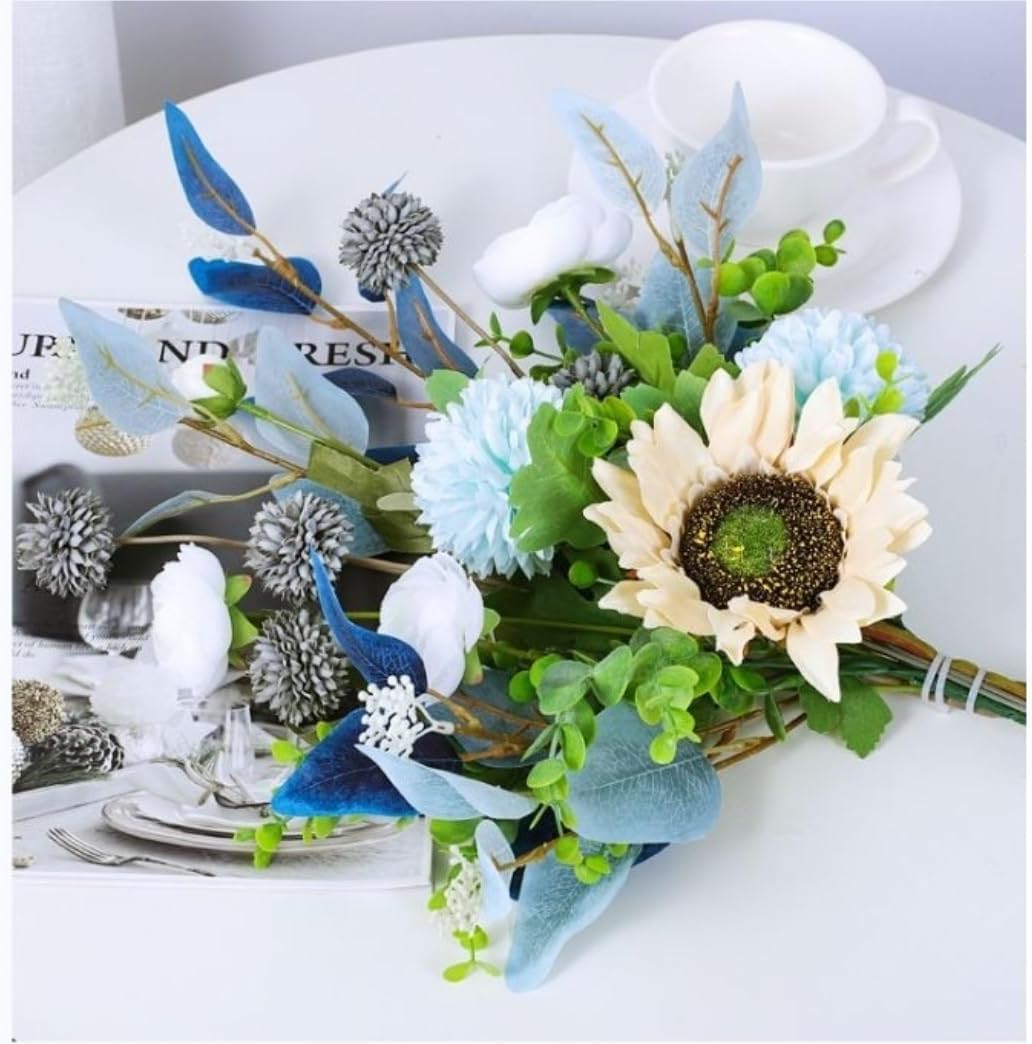 Artificial Flowers with Ceramic Vase for Home Decor