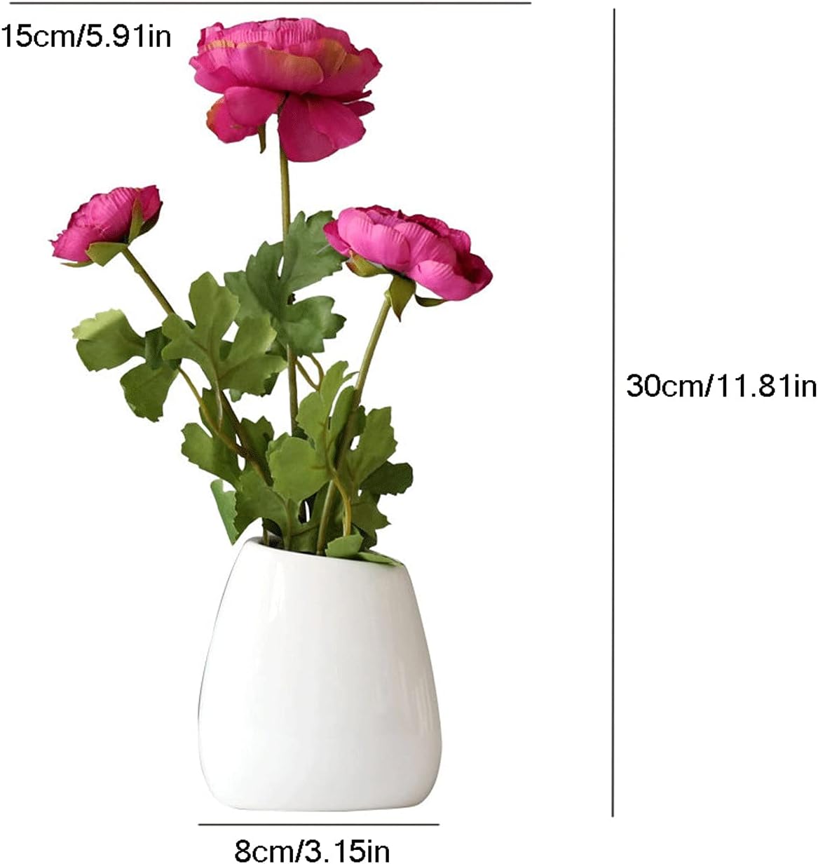 Silk Rose Flower Arrangement in Ceramic Vase