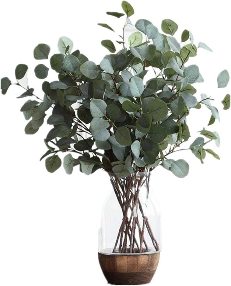 Nerseki Artificial Silver Dollar Eucalyptus Leaf Spray 6 Stems