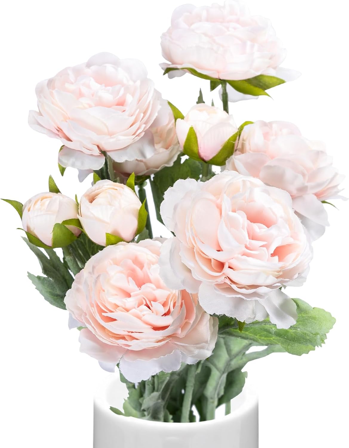 3PCS Light Pink Artificial Peonies with Real Touch Stems