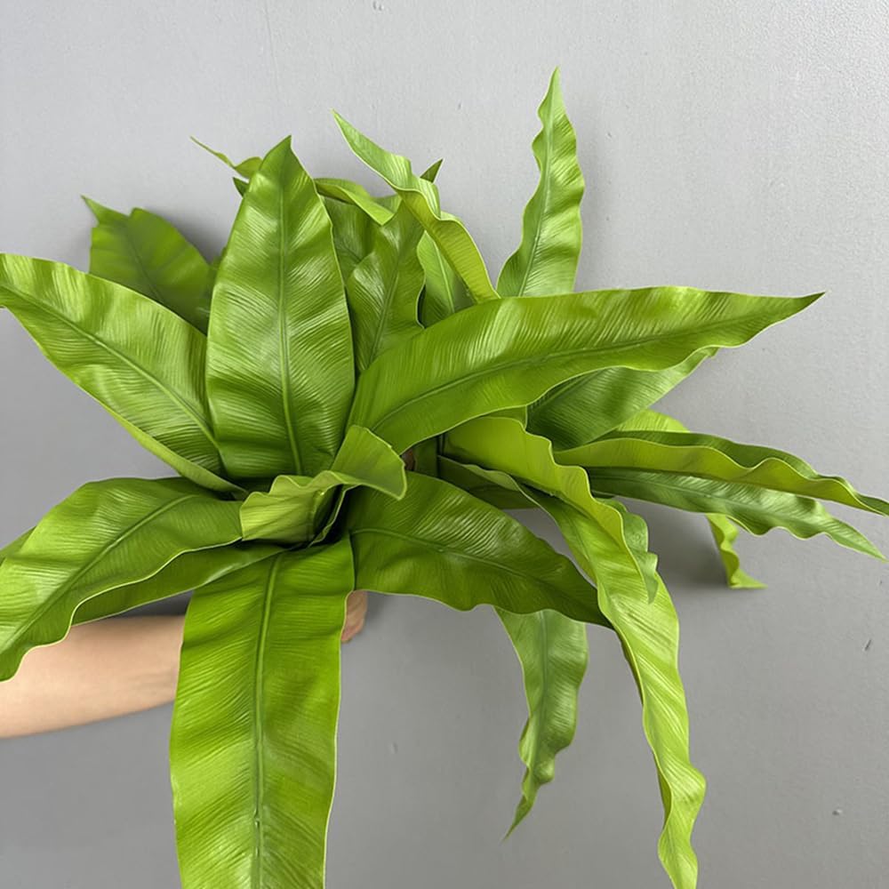 2 Pcs Birds Nest Ferns Fake Plants 177 In Artificial Greenery Shrubs