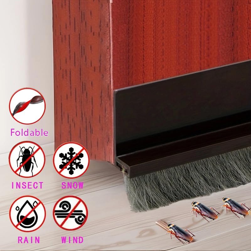 Door Draft Stopper with Brush - 39 Winter Cold Seal