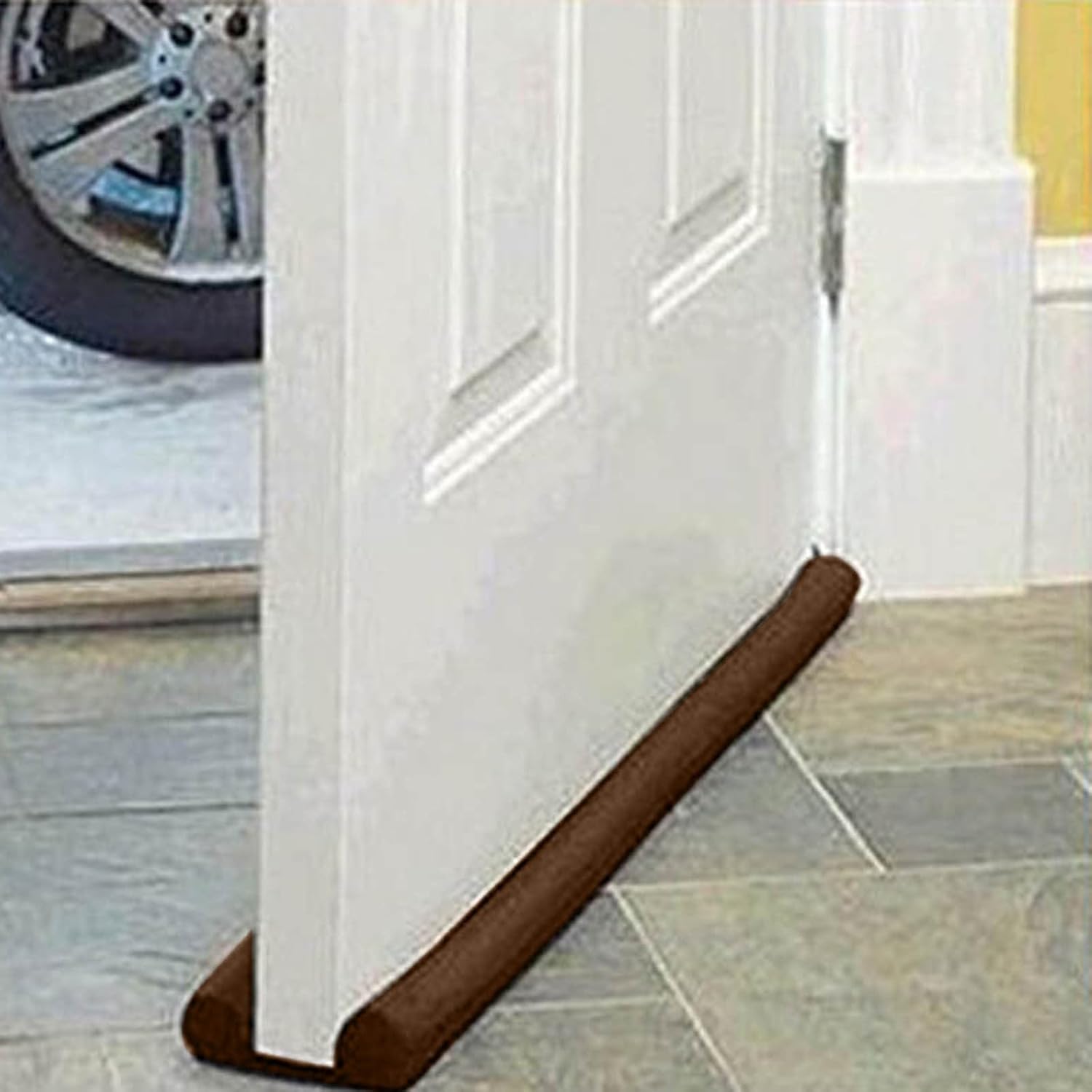 Adjustable Door Sweep for Draft and Noise Blocker Brown