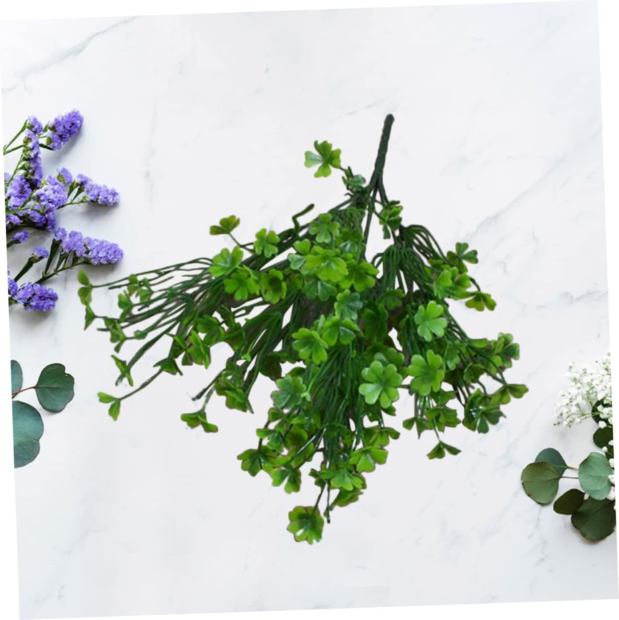 5 Pcs Artificial Shamrock Plants Four Leaf Decor