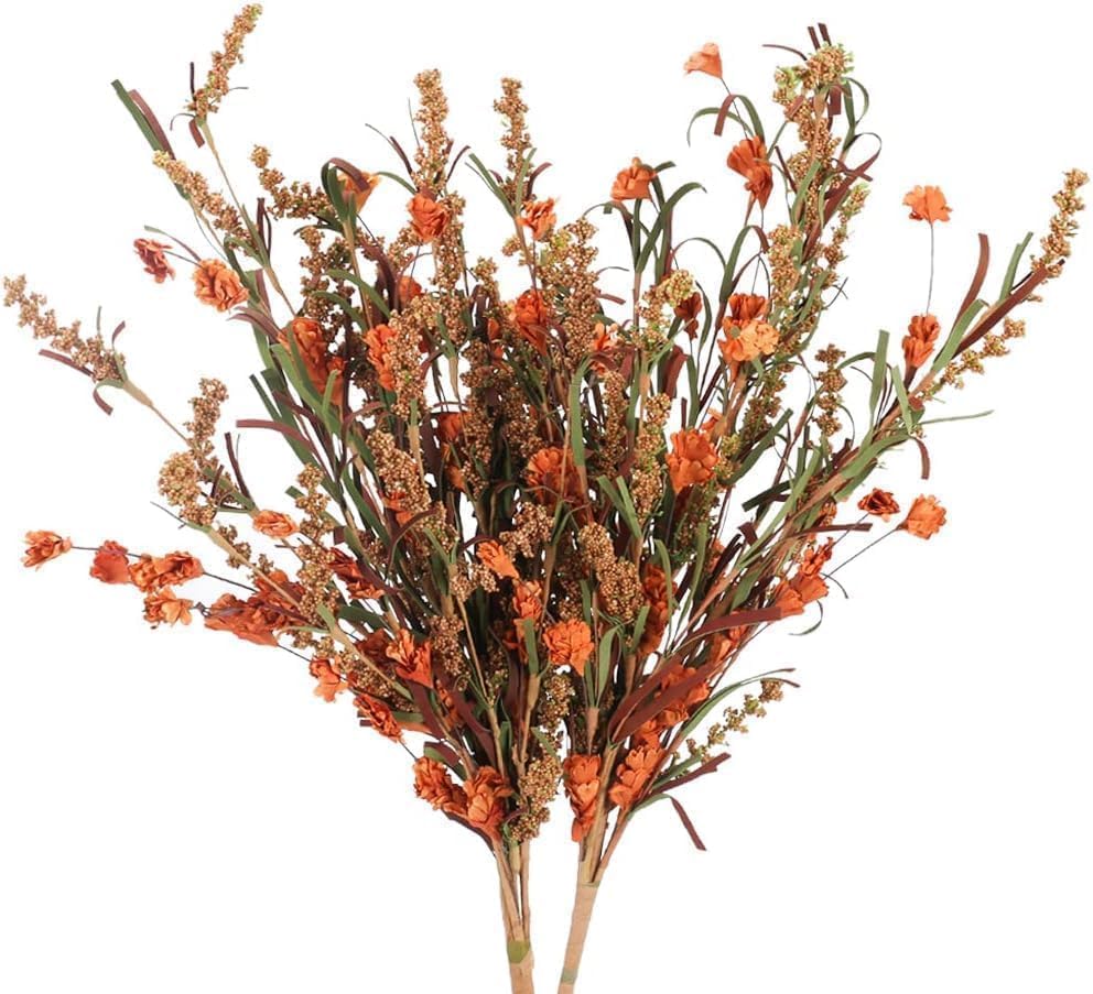 2 Bundles Artificial Fall Stems 26in Dried Flower Decor