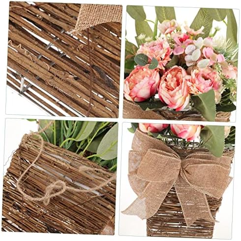 Artificial Flower Basket with Summer Wreath and Basket Decor